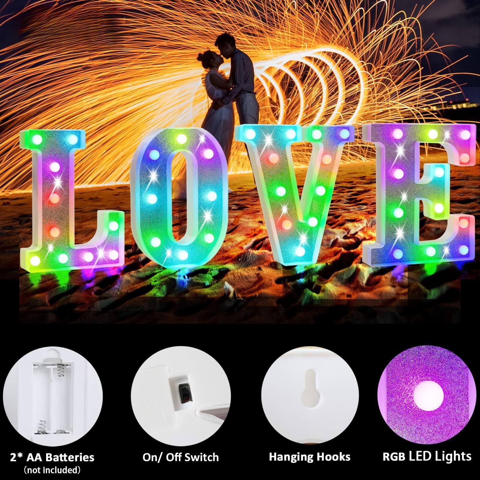 Paradigms Interiors Colorful Light Up Letters Led Marquee Letter Sign ...