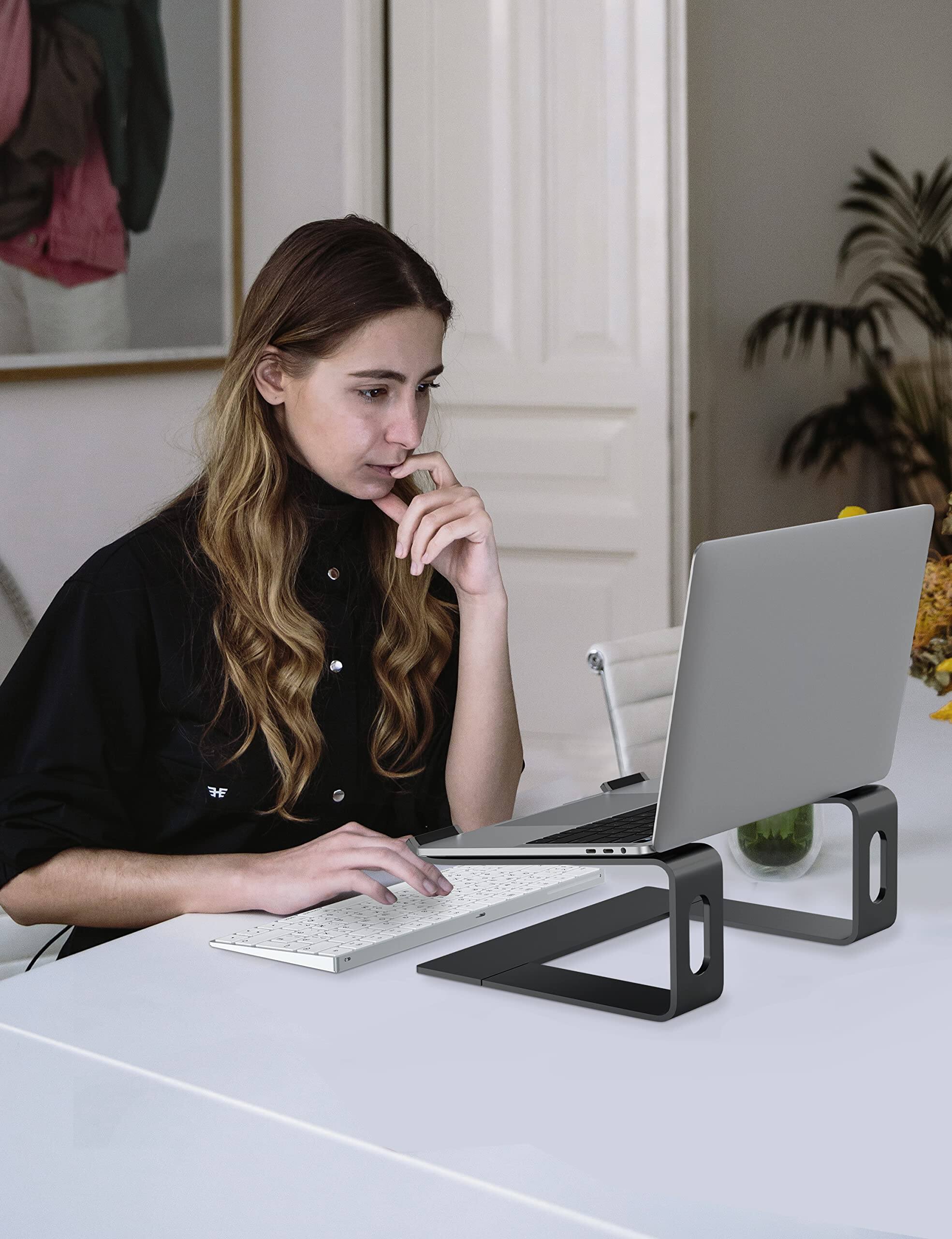 Alt View 5. Hanke - Laptop Stand For Desk Aluminum Computer Riser Notebook Holder Detachable Metal Laptops Elevator Pc Mount Su... - E-Pink.