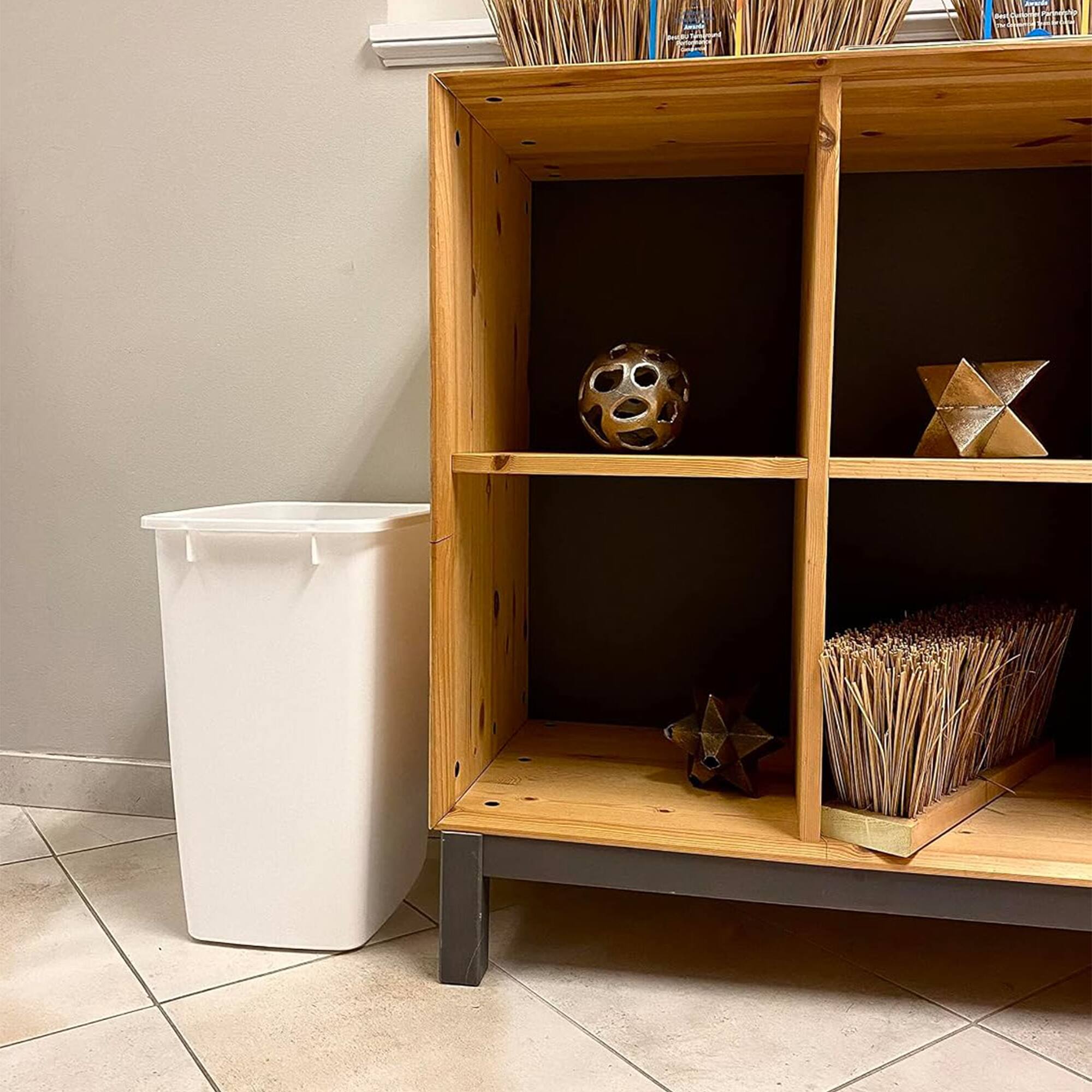 Alt View 4. RubberMaid - Rubbermaid Open Top Wastebasket, Large Plastic Trash Bin Container, 36 Qt, White - White.