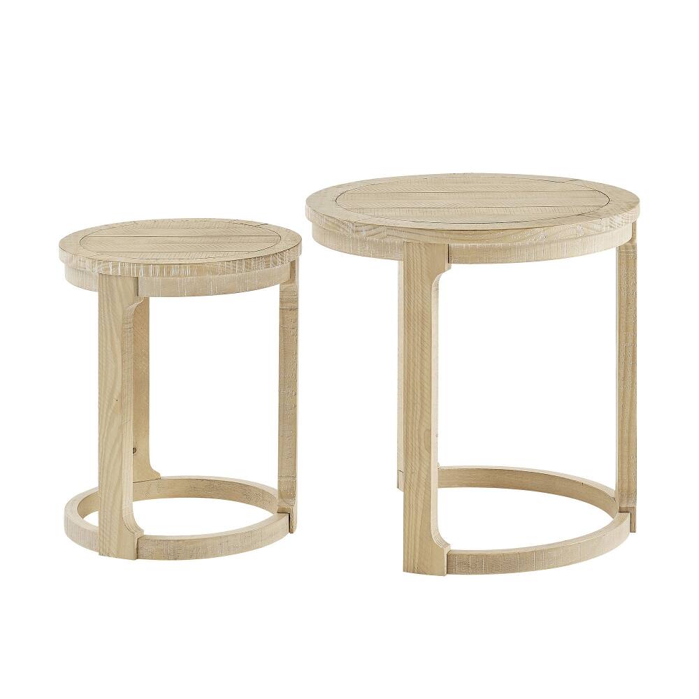 Left. Loheer - Loheer 24 Inch Wooden Coffee Table Set Mid Century Side Table - Oak.