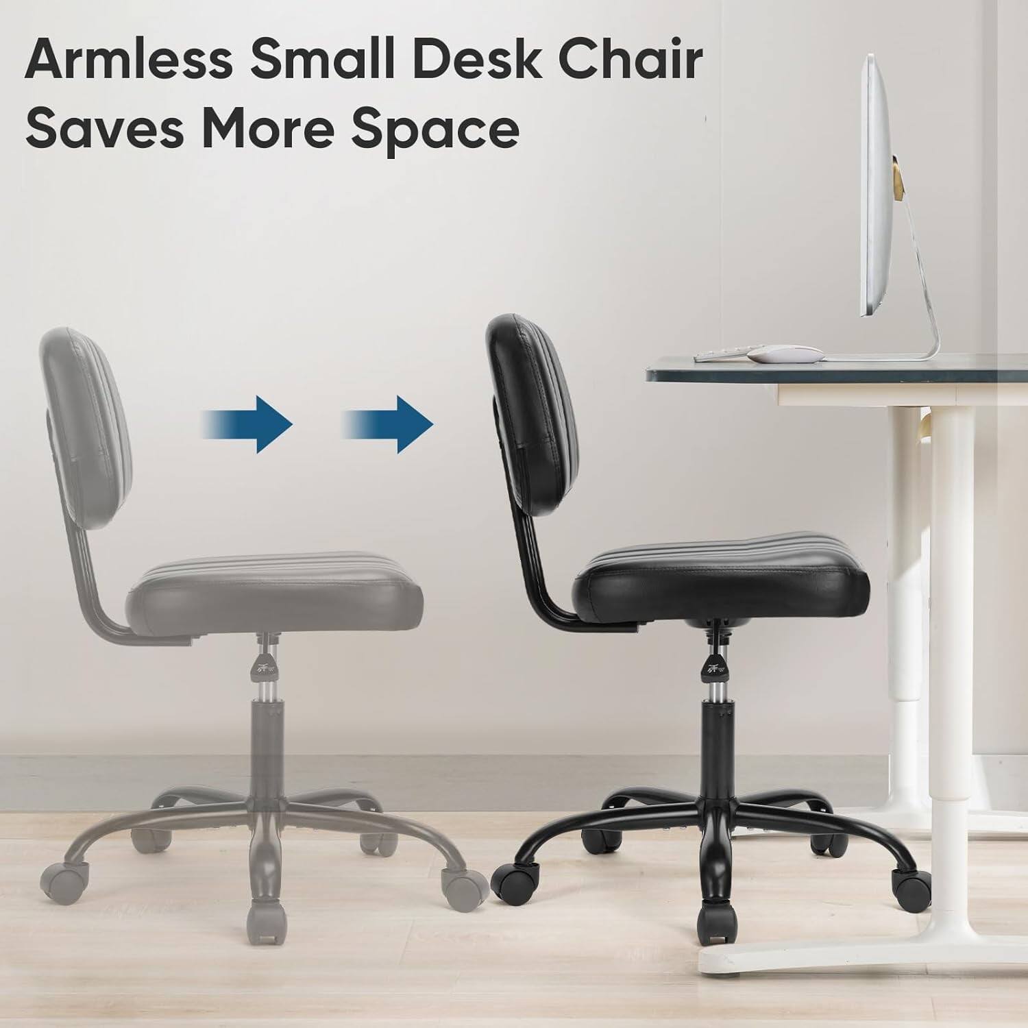 Armless Small Desk Chair Saves More Space