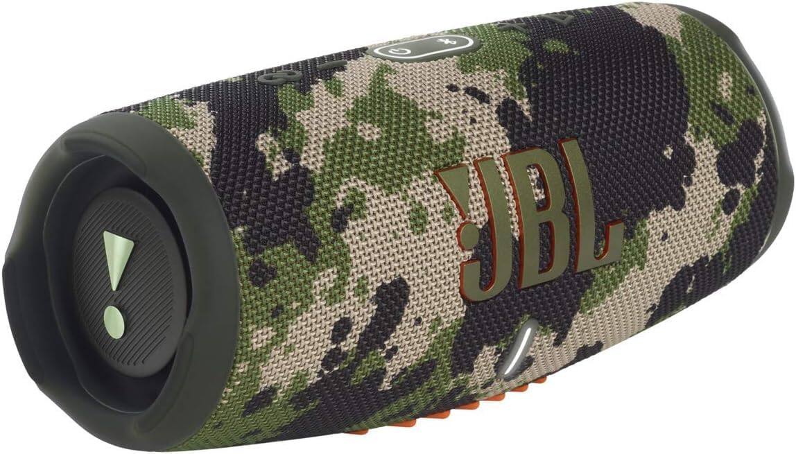 Angle. JBL - JBL Charge 5 Portable Waterproof Bluetooth Speaker with Winguard Travel Case (Squad) - Squad.