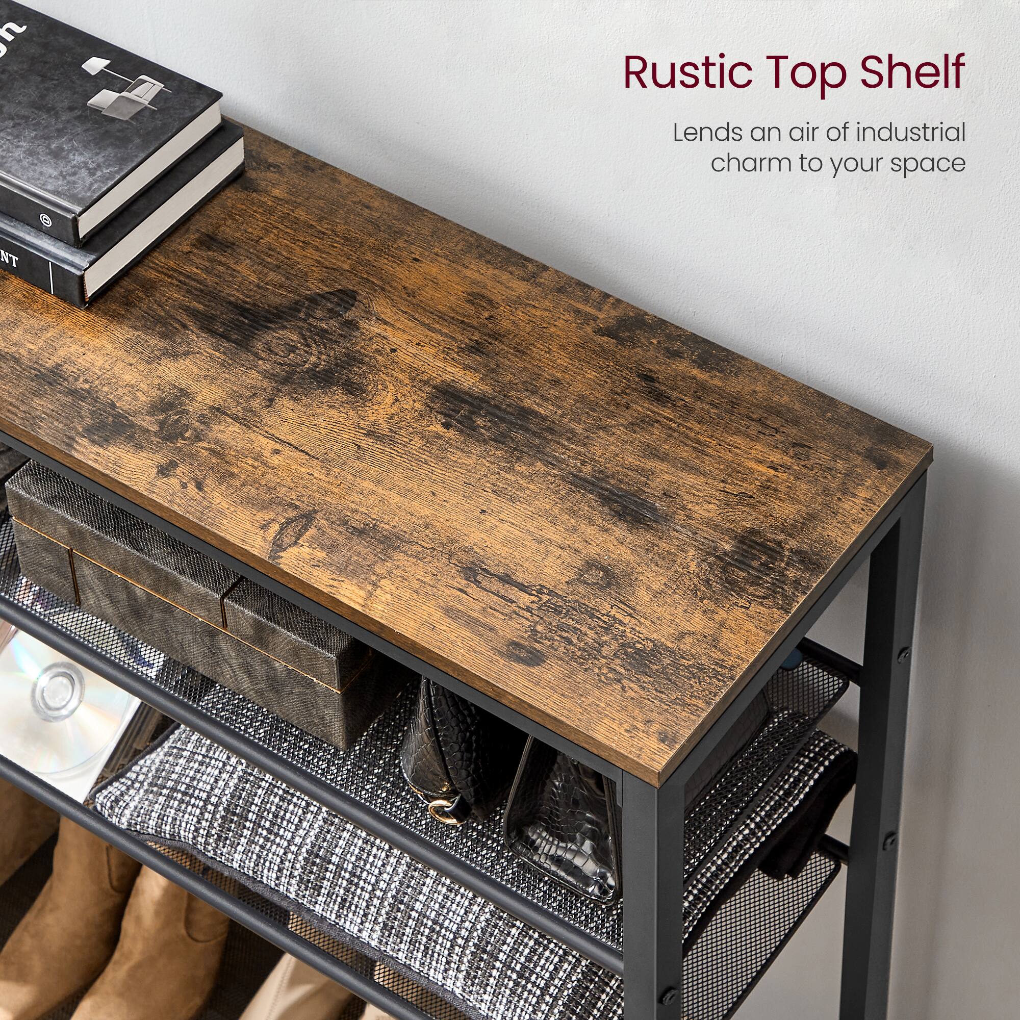Rustic Top Shelf  
Lends an air of industrial charm to your space