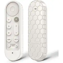 Kitcheniva - Protective Case Cover for Google TV Streamer 4K Voice Search Remote 2024 Silicone Anti-Slip Shockproof Porcelain - Porcelain