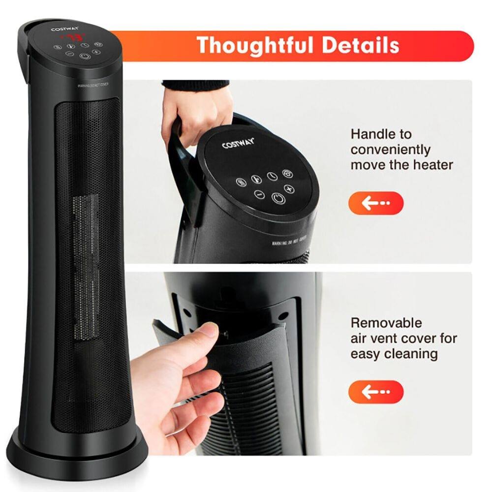 COSTWAY 13 A Thoughtful Details - COSTWAY  
- Handle to conveniently move the heater  
- Removable air vent cover for easy cleaning