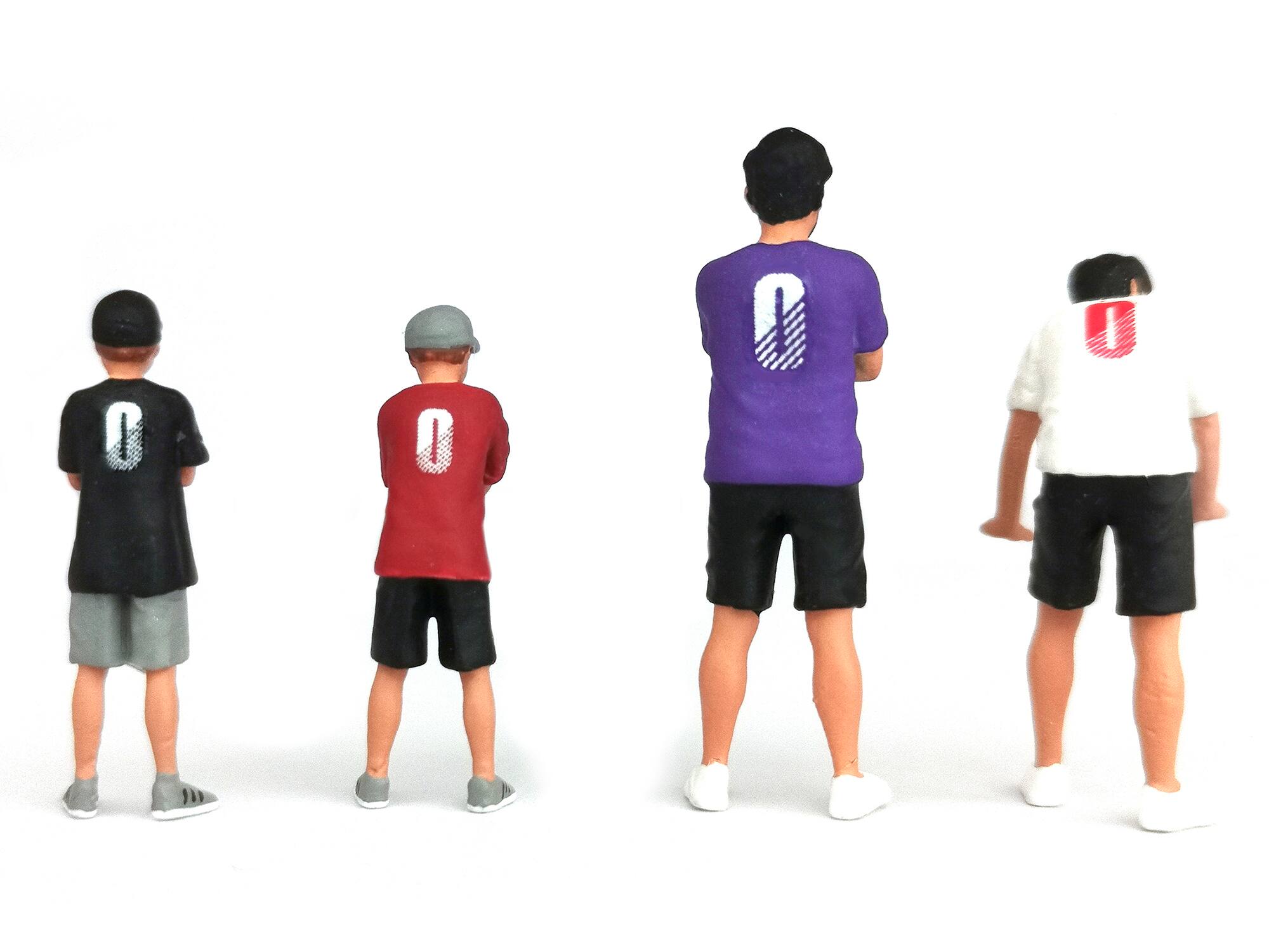 Left. Mini GT - "Kaido and Sons V2" 4 Piece Diecast Figure Set "Kaido House" Special for 1/64 Scale Models by Mini GT - Multi.