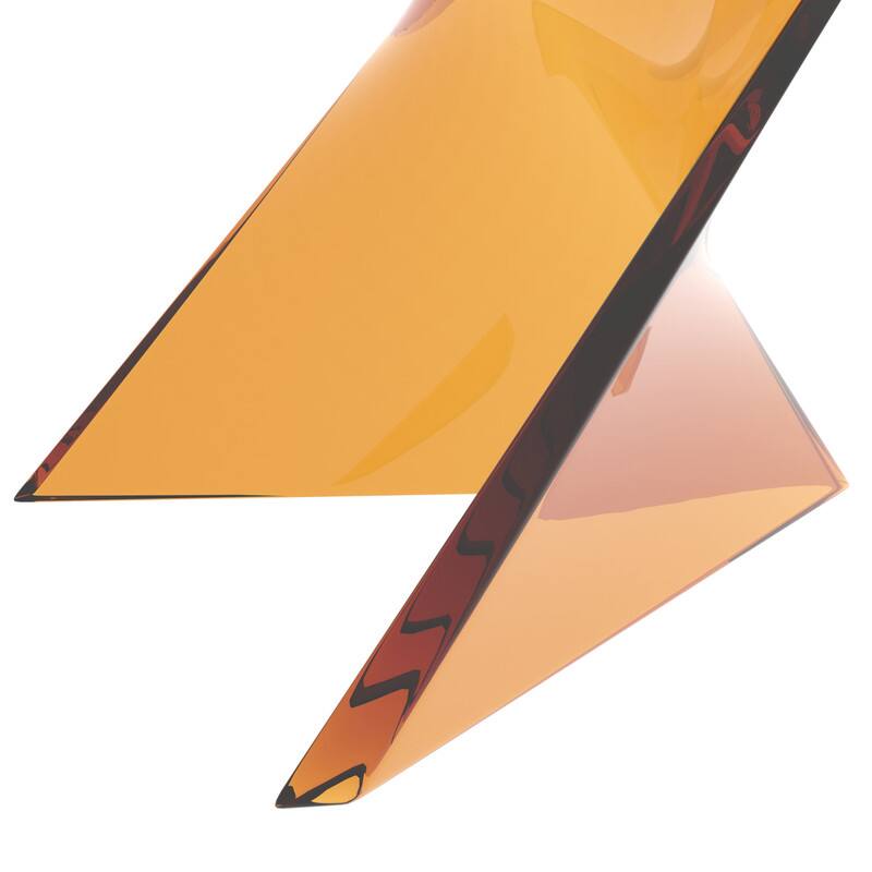 Alt View 7. LeisureMod - Randolph 15.75" Stackable Side Table, Weather-Resistant Triangular Plastic Accent End Table for Living Room or Backyard - Transparent Tea.