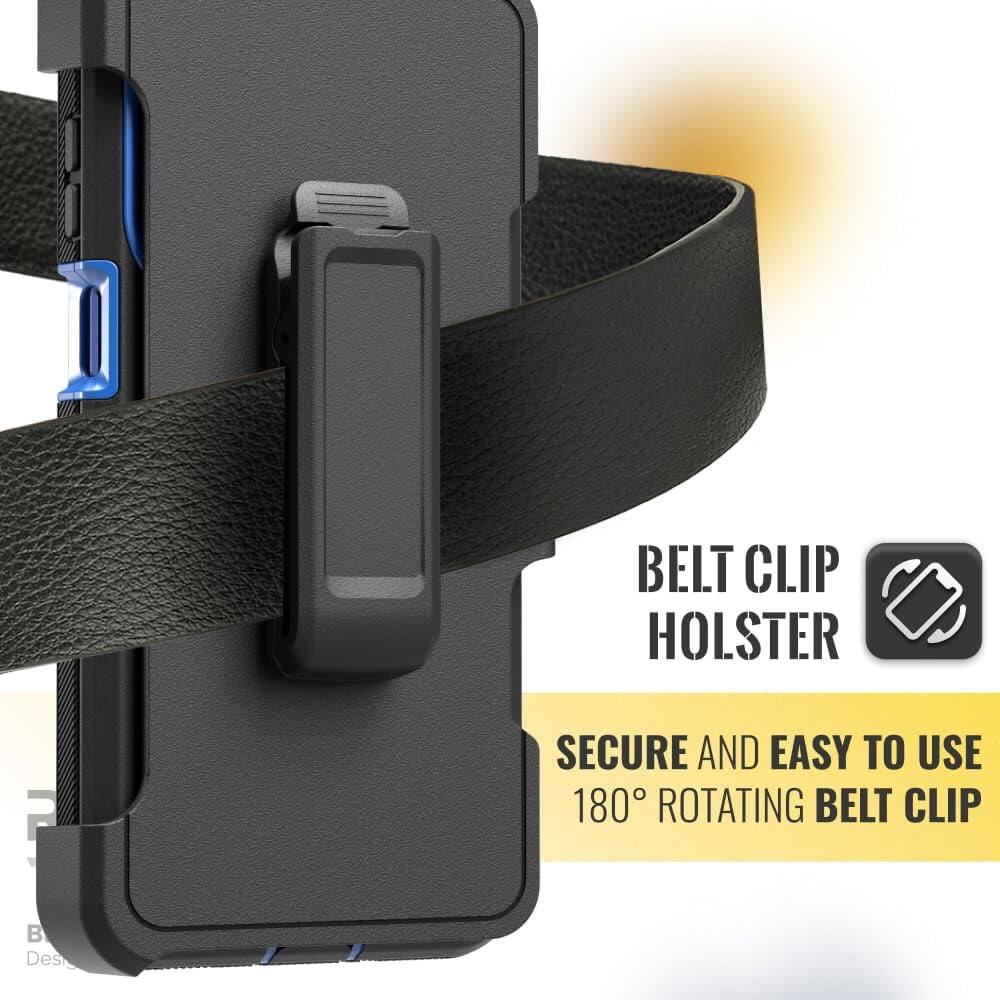 BELT CLIP HOLSTER  
SECURE AND EASY TO USE  
180° ROTATING BELT CLIP