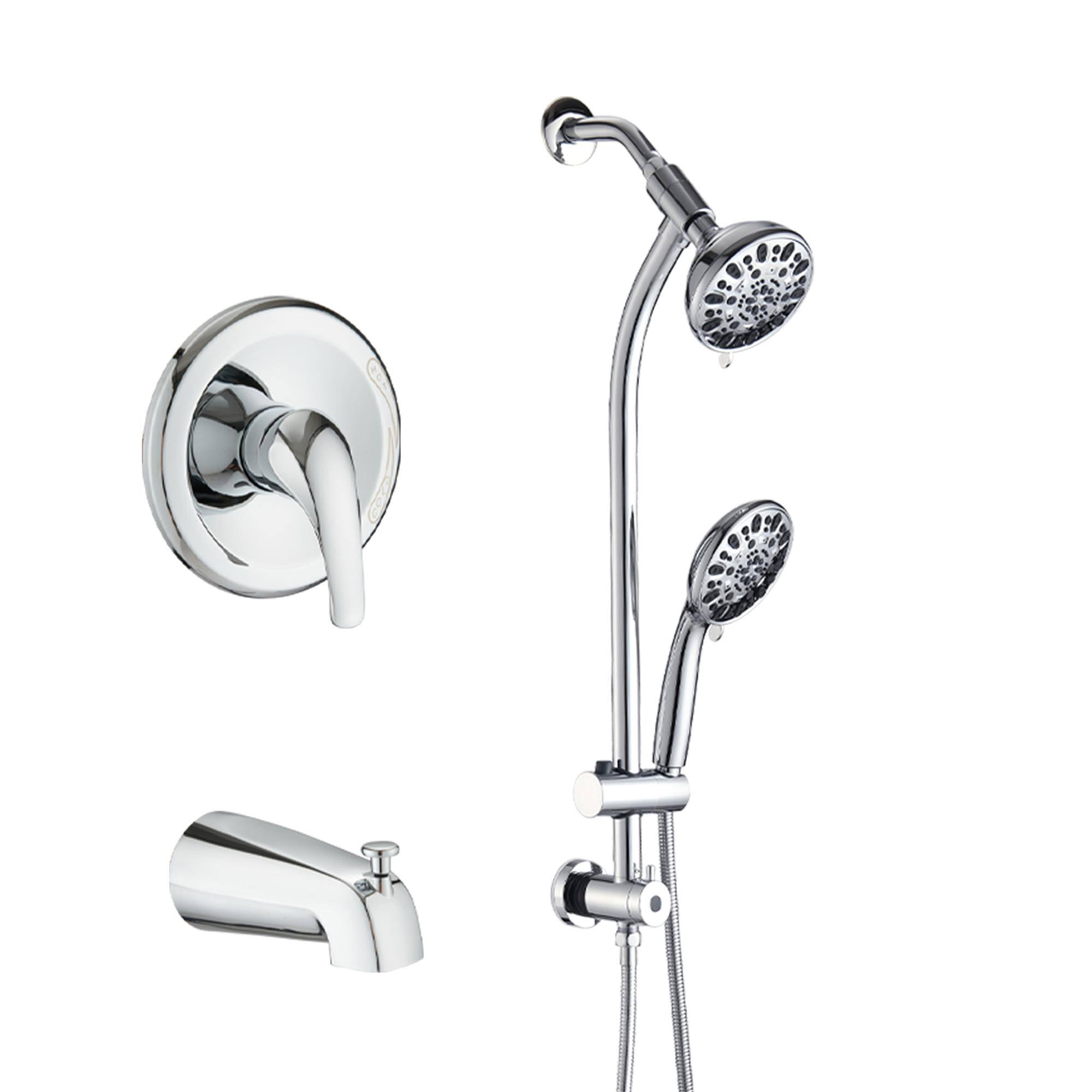 Front. Boyel Living - Tool-Free Shower Combo 7-Spray Chrome 1.8GPM - Chrome.