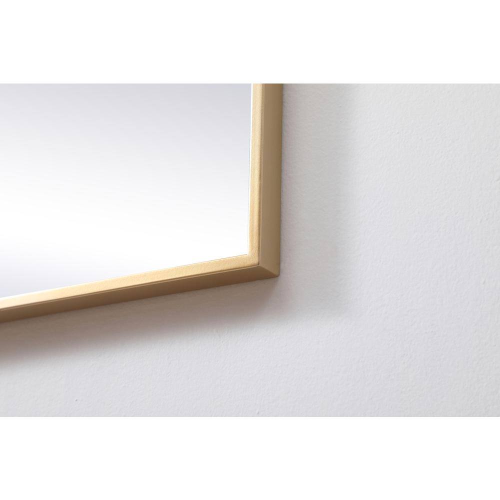 Back. Elegant Decor - Metal Frame Square Mirror 30 inch in Brass - Brass.