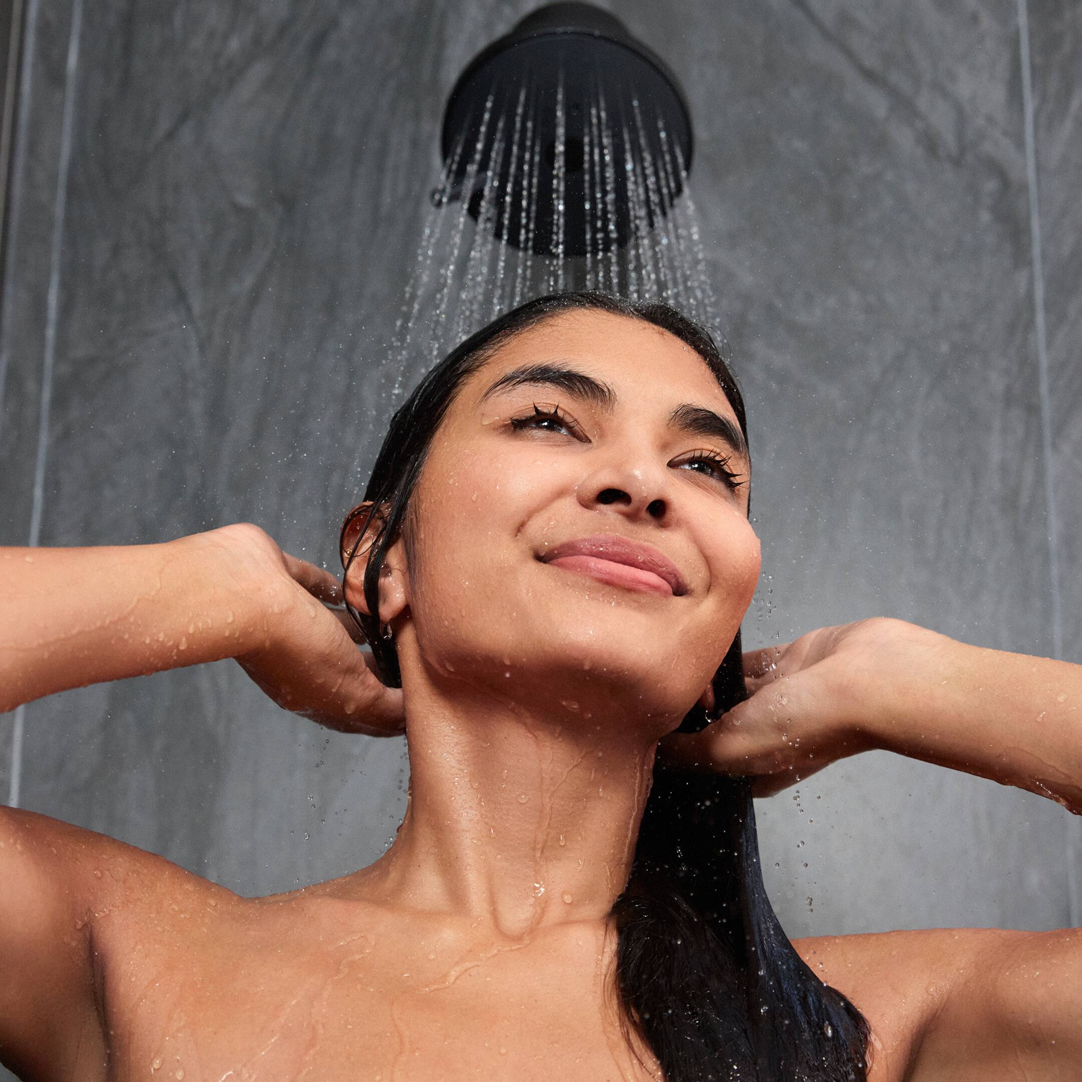 Alt View 3. AquaTru - AquaTru Shower Filter Removes Impurities from Hard Water for Healthy Skin, Scalp & Hair (Matte Black) - Black.