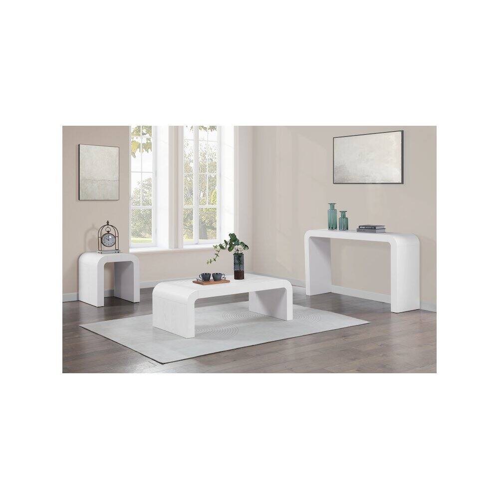 Alt View 4. Meridian Furniture - Toulon White Oak Veneer Coffee Table - White.