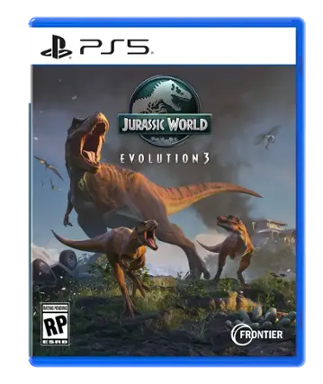 Jurassic World Evolution 3 is a video game that is rated pending by the ESRB. It is available on the PlayStation 5 console and is developed by Frontier. - RP (Rating Pending)