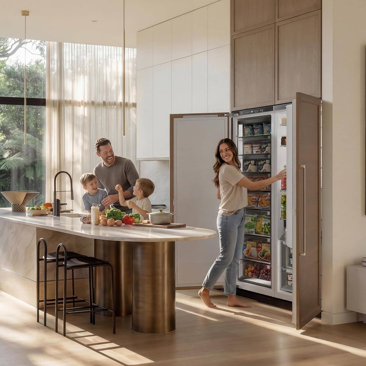 Alt View 3. Ca'Lefort - 22 Inch Panel Ready Refrigerator Bundle, Built-in Panel-Ready Fridge Perfect for Kitchens (Panel Not Included) - white.