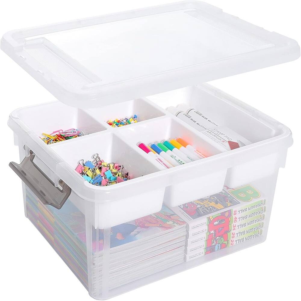 RTMB - Organize beads, tools, sewing supplies, and playdough with this 17-quart plastic - color: white Size: 17 Qt- 1 Pack