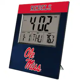 Keyscaper - Ole Miss Rebels Color Block Digital Desk Clock - Multicolor