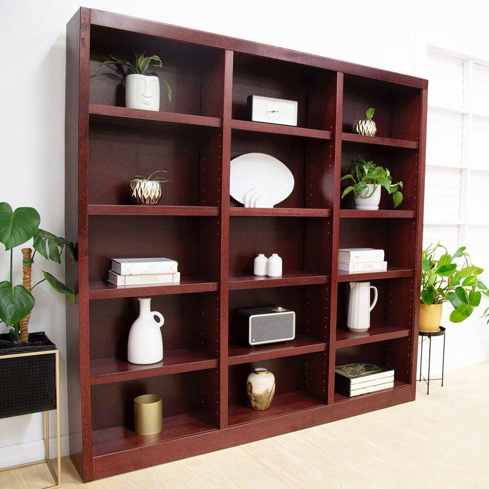 Alt View 2. Concepts in Wood - 72 x 72 Wall Storage Unit Cherry Finish - Red.
