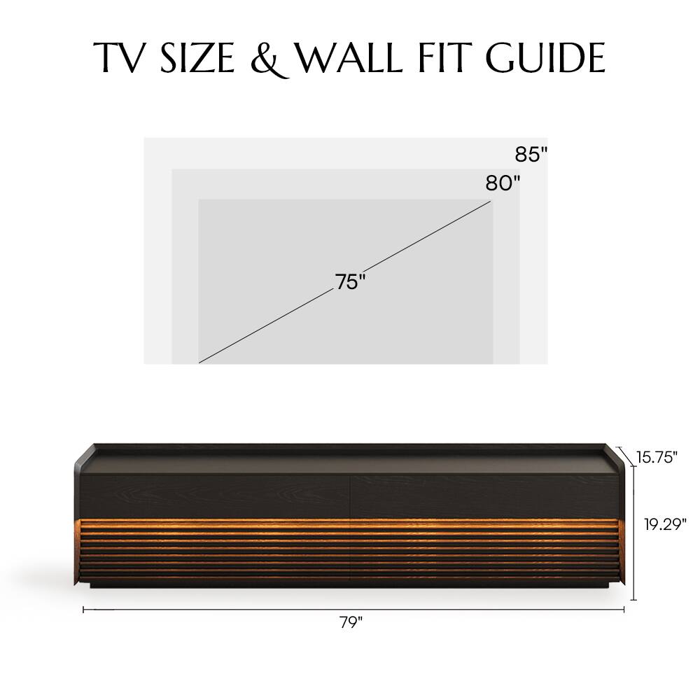 TV SIZE & WALL FIT GUIDE

85"  
80"  
75"  

15.75"  
19.29"  
79"