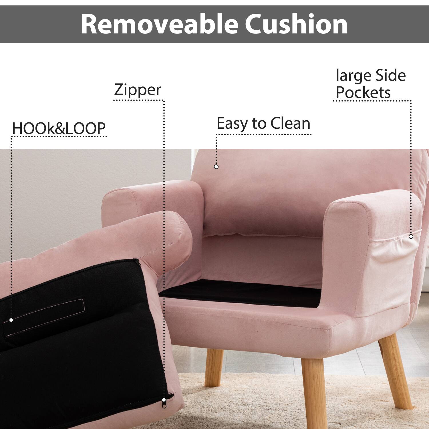 - Removeable Cushion
- Zipper
- HOOK&LOOP
- Easy to Clean
- large Side Pockets