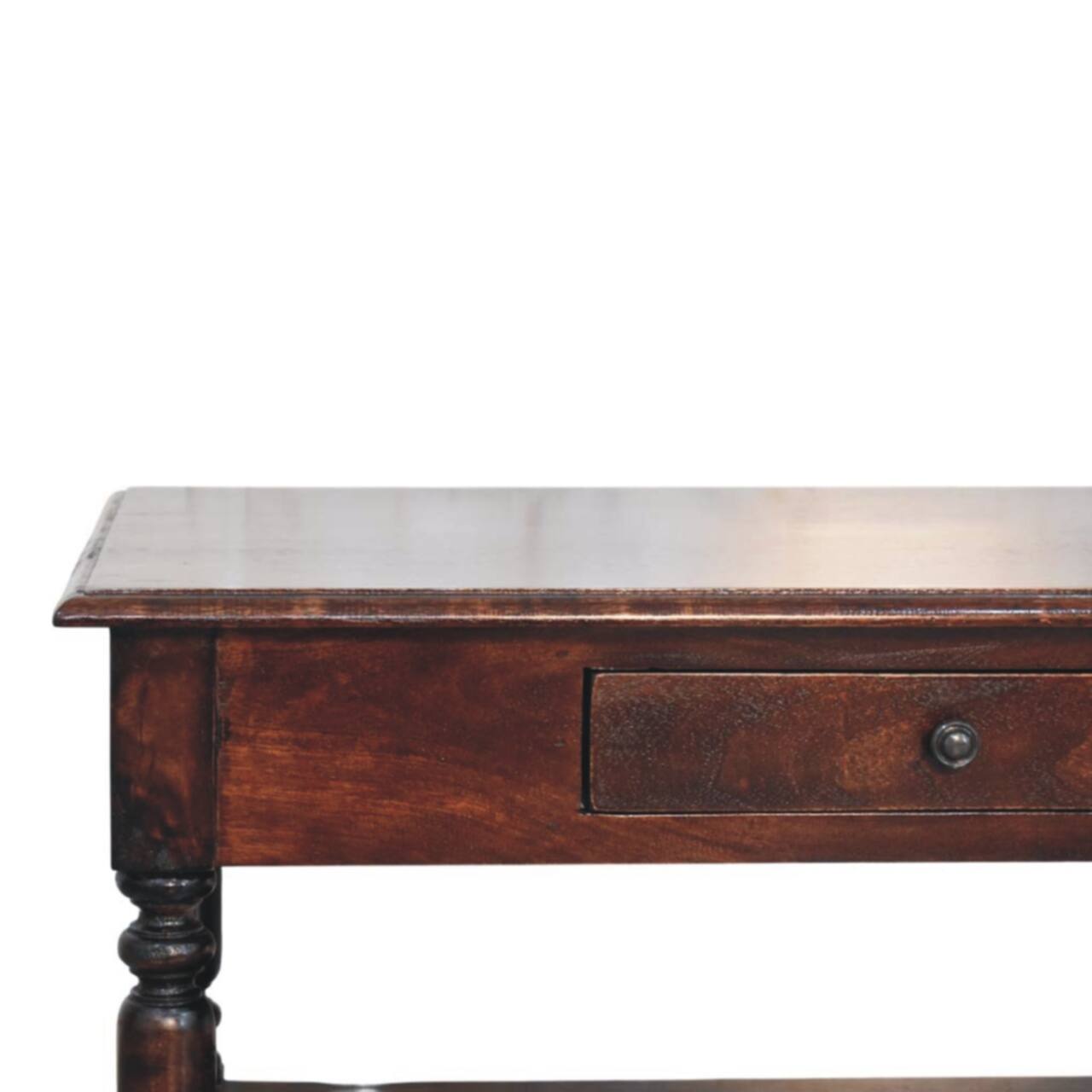 Back. Artisan Furniture - Turned Legs Cherry Console Table - Brown.