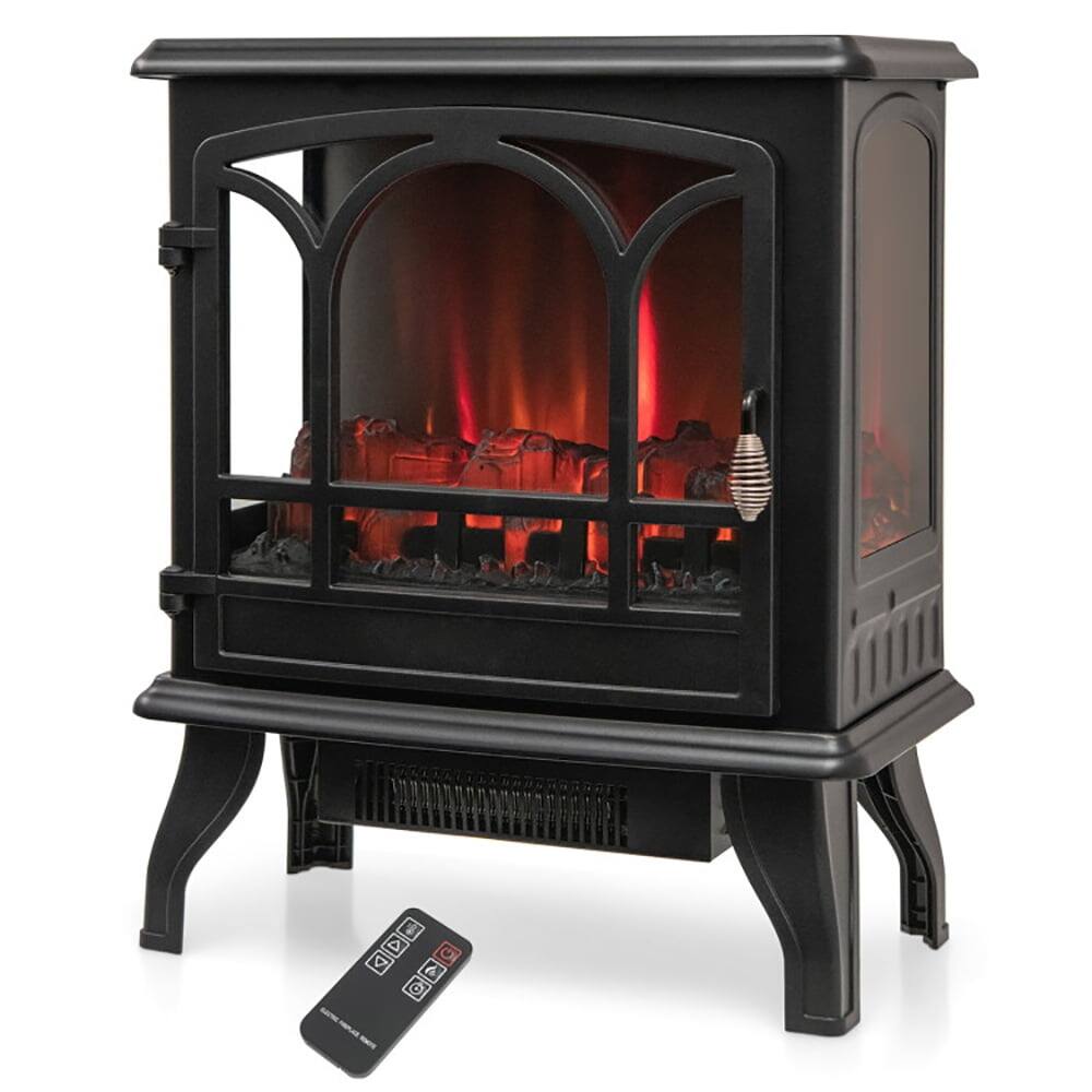 Alt View 1. Resenkos - Fireplace Heater,Electric Fireplace, 1400W Electric Stove Heater with 3-Level Flame Effect and 3-Sided View-Black.
