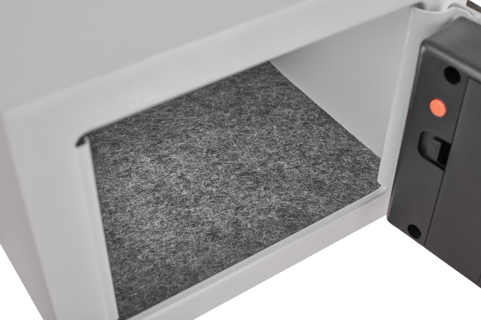 Left. Dexmalle - Dexmalle-Secure Safe With Key And Password,Mini Storage Cabinet-White.