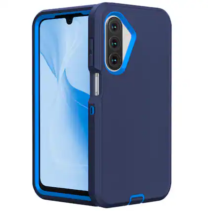Front. Entronix - Entronix Case Compatible with Galaxy A17 - Triple-Layer Heavy Duty Protection - Blue.