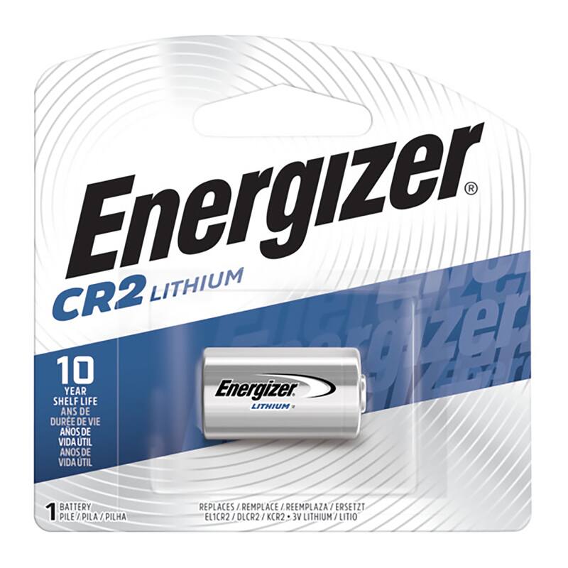 Energizer CR2 LITHIUM  
10 YEAR SHELF LIFE  
ANS DE DURÉE DE VIE  
AÑOS DE VIDA ÚTIL  
ANOS DE VIDA ÚTIL  
1 BATTERY  
PILE / PILA / PILHA  
REPLACES / REMPLACE / REEMPLAZA / ERSETZT  
ELCR2 / DLCR2 / KCR2  
3V LITHIUM / LITIO