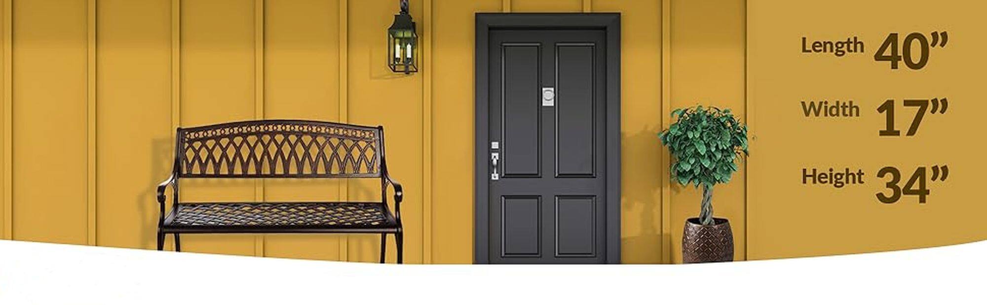 The text on the image reads: "Length 40" Width 17" Height 34".