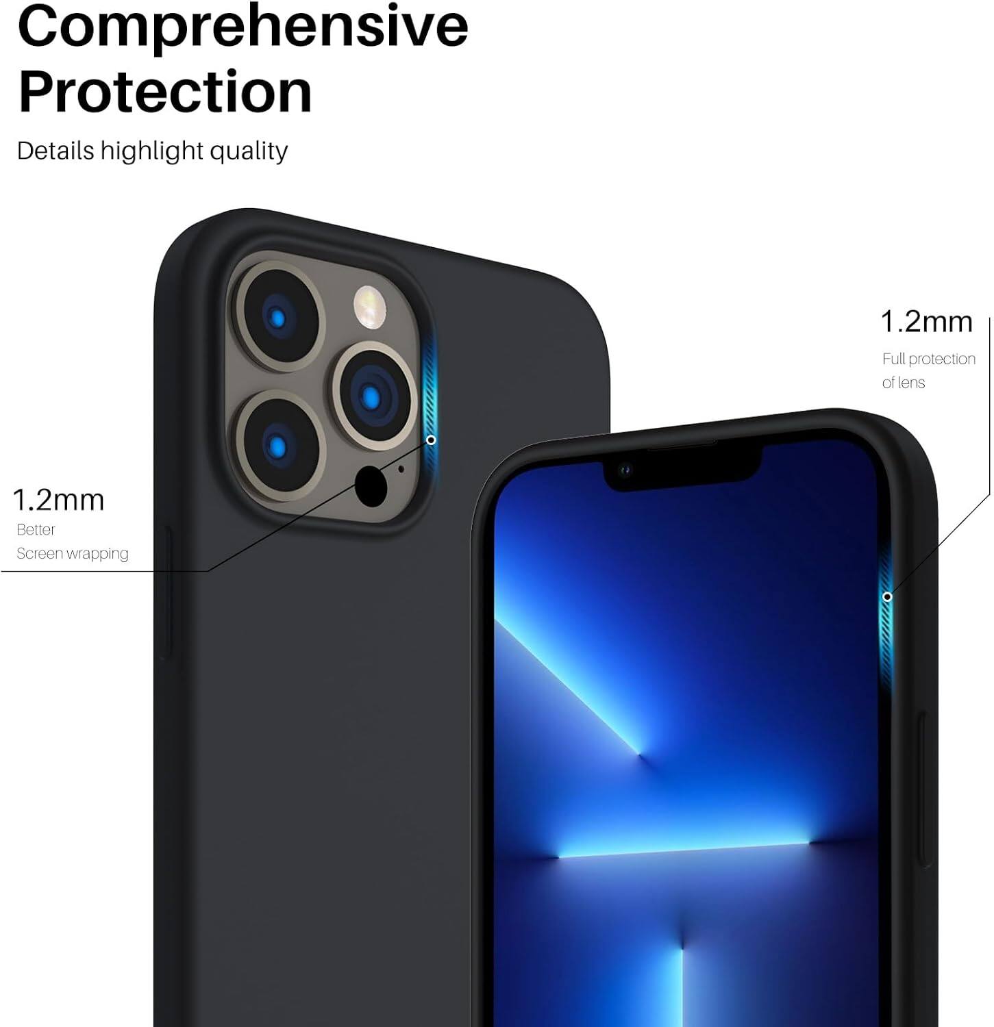 Comprehensive Protection Details highlight quality 1.2mm Full protection of lens 1.2mm Better Screen wrapping
