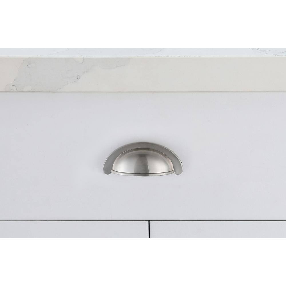 Front. Elegant Decor - Claude 2-3/4" Center to Center Brushed Nickel Cup Bar Pull Multipack (set of 10) - Brushed Nickel.