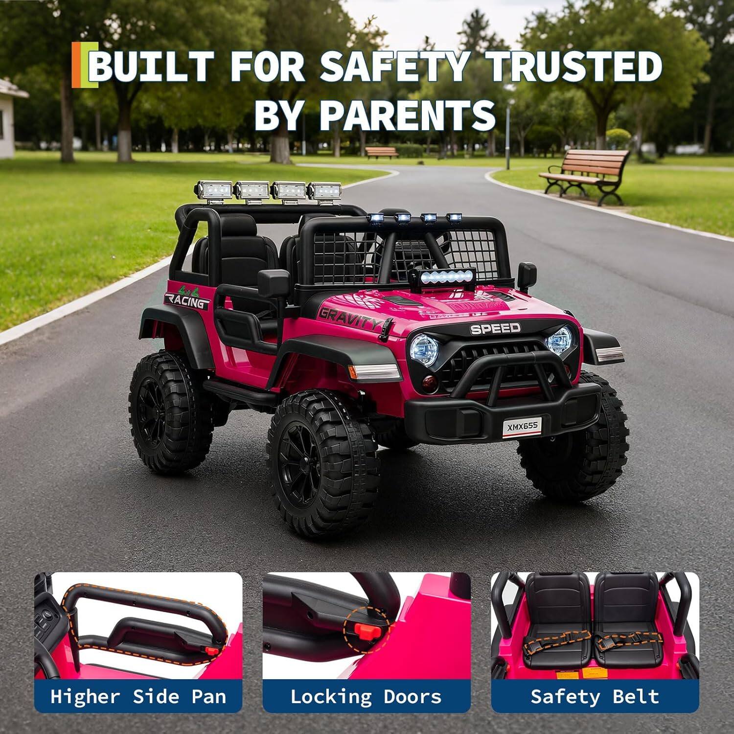 BUILT FOR SAFETY TRUSTED BY PARENTS

Higher Side Pan
Locking Doors
Safety Belt