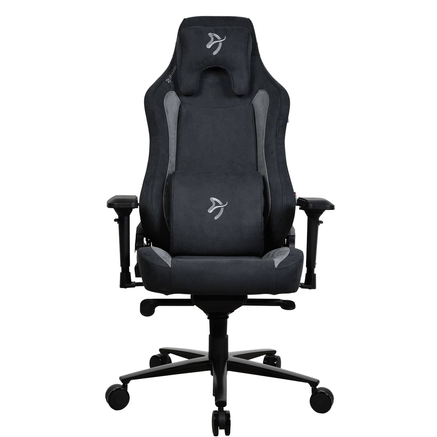 Angle. Arozzi - Vernazza Series Top-Tier Premium Supersoft Upholstery Fabric Gaming Chair - Black.