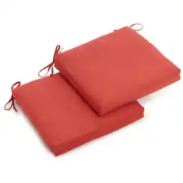 Blazing Needles - 20-inch by 19-inch Spun Polyester Chair Cushion (Set of Two) - Cardinal Red