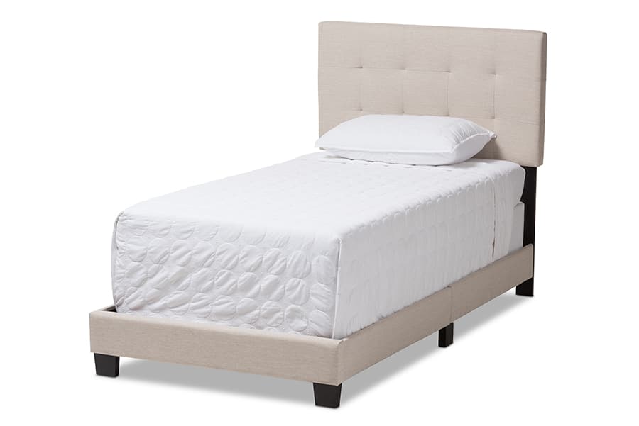 Baxton Studio - Brookfield Modern and Contemporary Fabric Bed - Beige