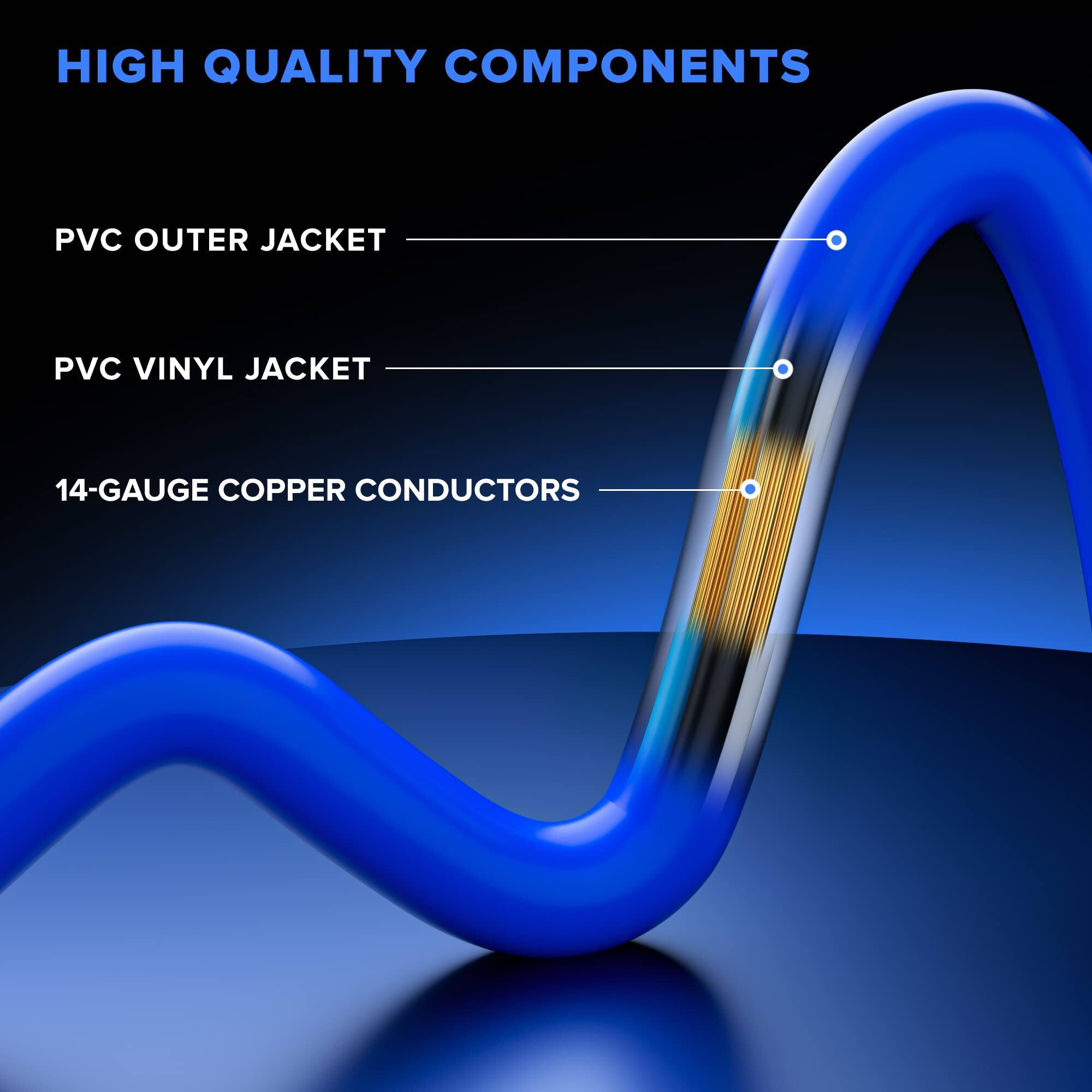 HIGH QUALITY COMPONENTS

- PVC OUTER JACKET
- PVC VINYL JACKET
- 14-GAUGE COPPER CONDUCTORS