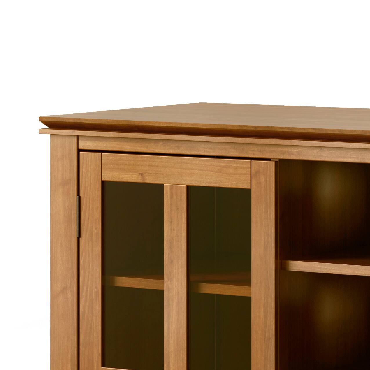 Left. Simpli Home - Artisan SOLID WOOD Tall TV Media Stand in Honey Brown For TVs up to 60 inches - Honey Brown.