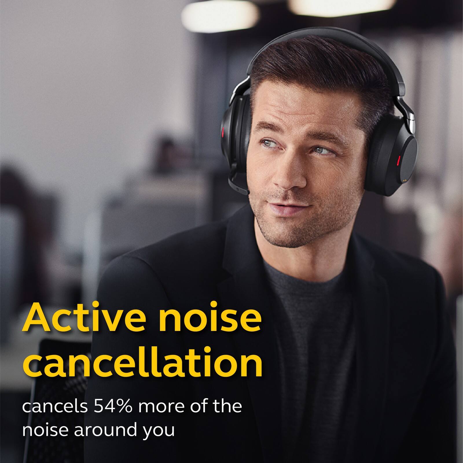 Active noise cancellation cancels 54% more of the noise around you