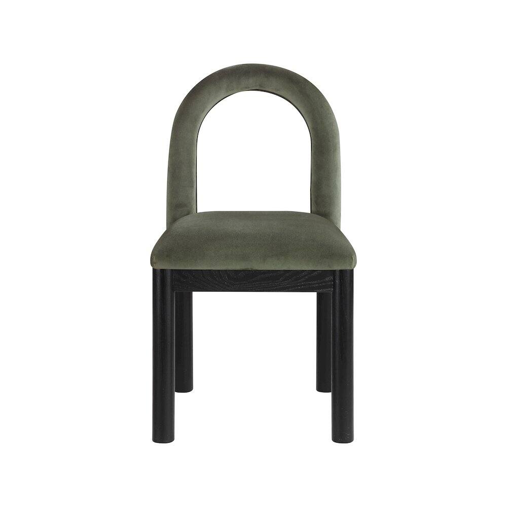 Alt View 2. Meridian Furniture - Conrad Green Velvet Dining Chair - Green.