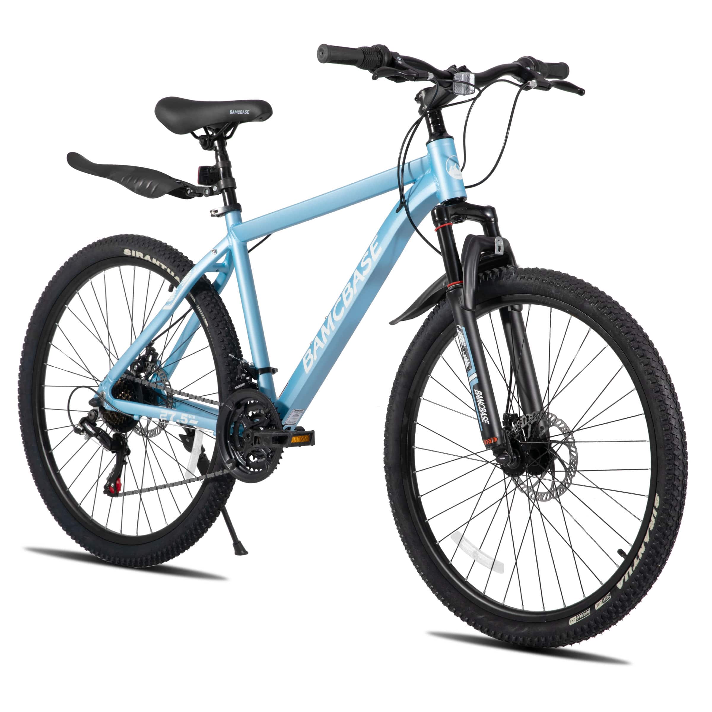 HILAND - BAMCBASE Mountain Bike 26 inch, 21-Speed Aluminum Alloy MTB with Suspension Fork, Bicycle for Men Women Adults - Blue