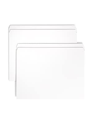 Front. Smead - Smead File Folders, Straight-Cut Tab, Letter Size, White, 100/Box (12810) - White.