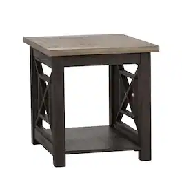 Starlight Canyon Home - Square End Table – Farmhouse Side Table for Living Room Décor - Black