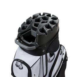 VEVOR - Golf Cart Bag, 14 Way Top Divider Organizer, Golf Club Bag with Full-length Divider, Handles, Storage Pockets - Black + White