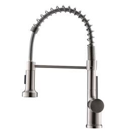 Contemporary Single Handle Gooseneck Pull Down Sprayer Kitchen Faucet