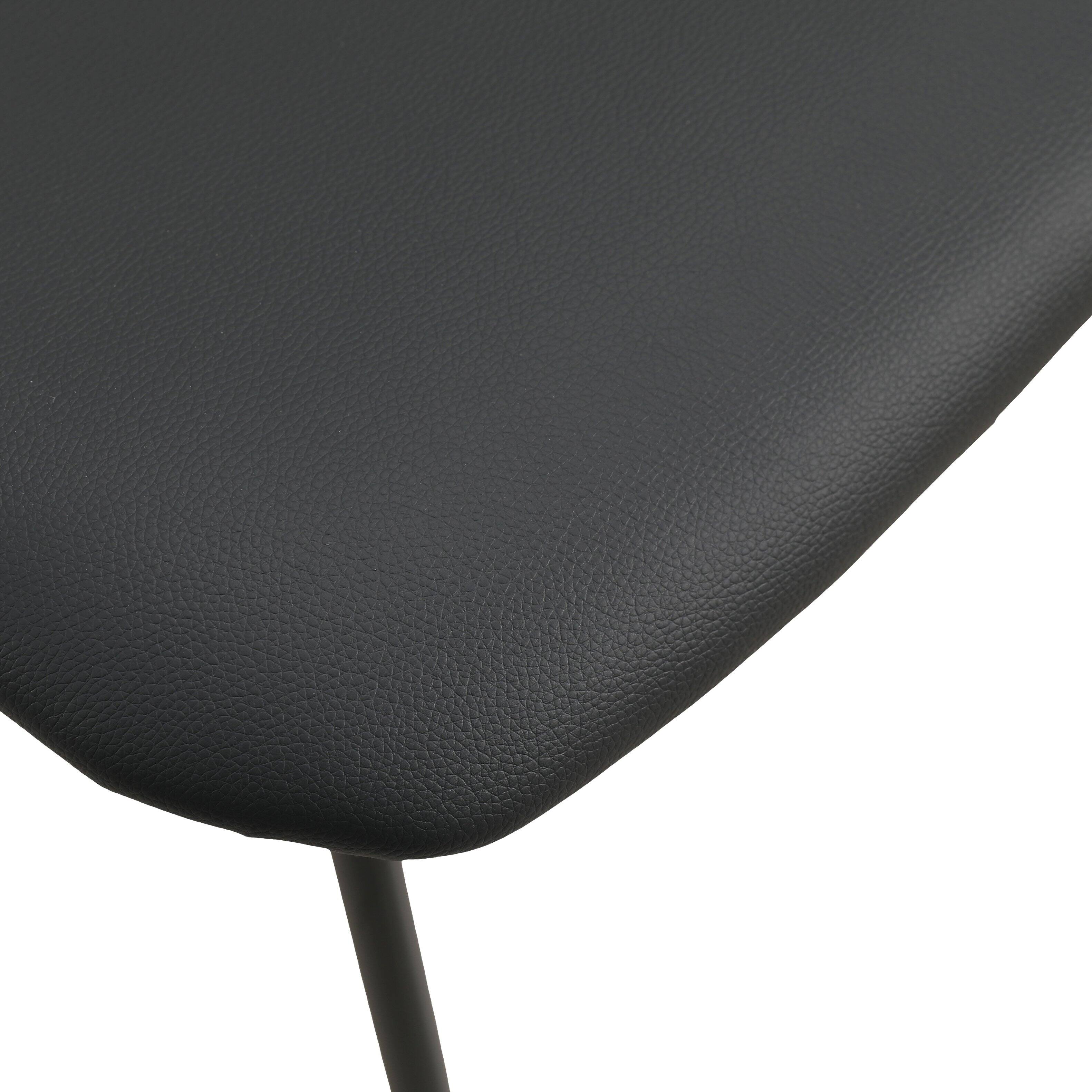Alt View 6. LeisureMod - Lyra 2-PCS Modern Fabric & Beech Wood Dining Chair with Iron Legs - Black Walnut/Black.