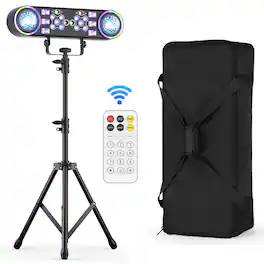 UKing - Complete Professional 7in1 Stage LED Laser Lights DJ Band DMX System & Stand&Bag