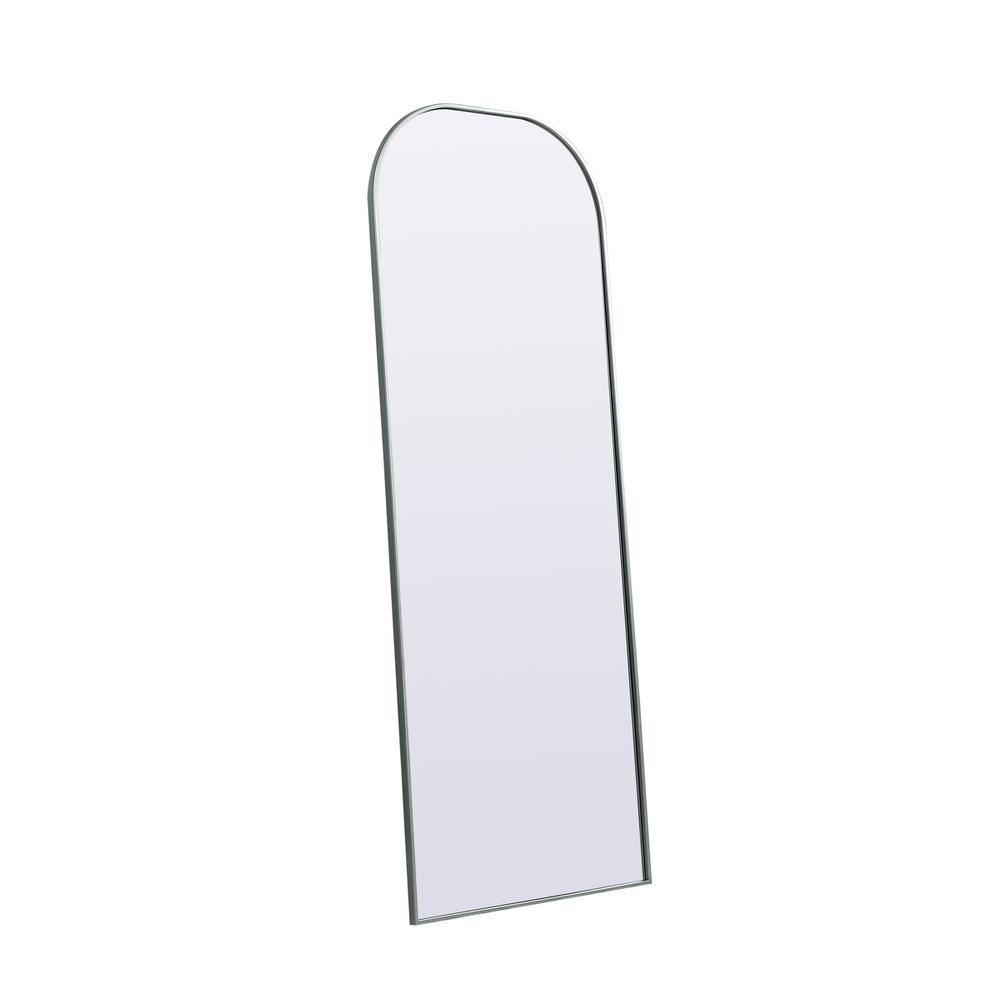Left. Elegant Decor - Metal Frame Arch Full Length Mirror 28x74 Inch in Silver - Silver.