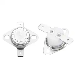 Unique Bargains - 2pcs KSD301 Thermostat 195°C/383°F 10A Normally Closed N.C Thermal Cutoff Switch for Microwaves/Oven Ceramic - Silver