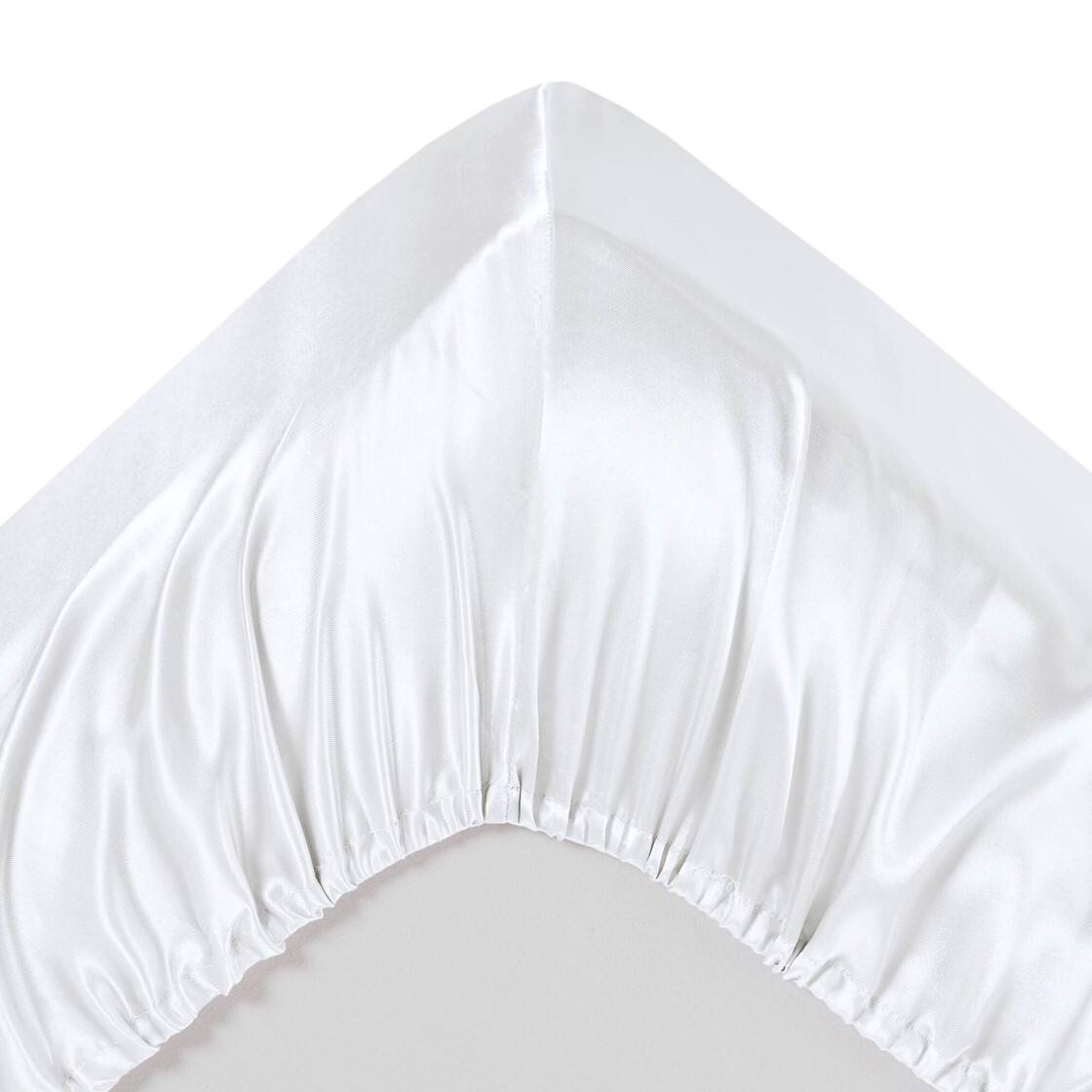 Alt View 4. Gracie Mills - Gracie Mills Coralie 6-Piece Wrinkle-free Satin Sheet Set - White.