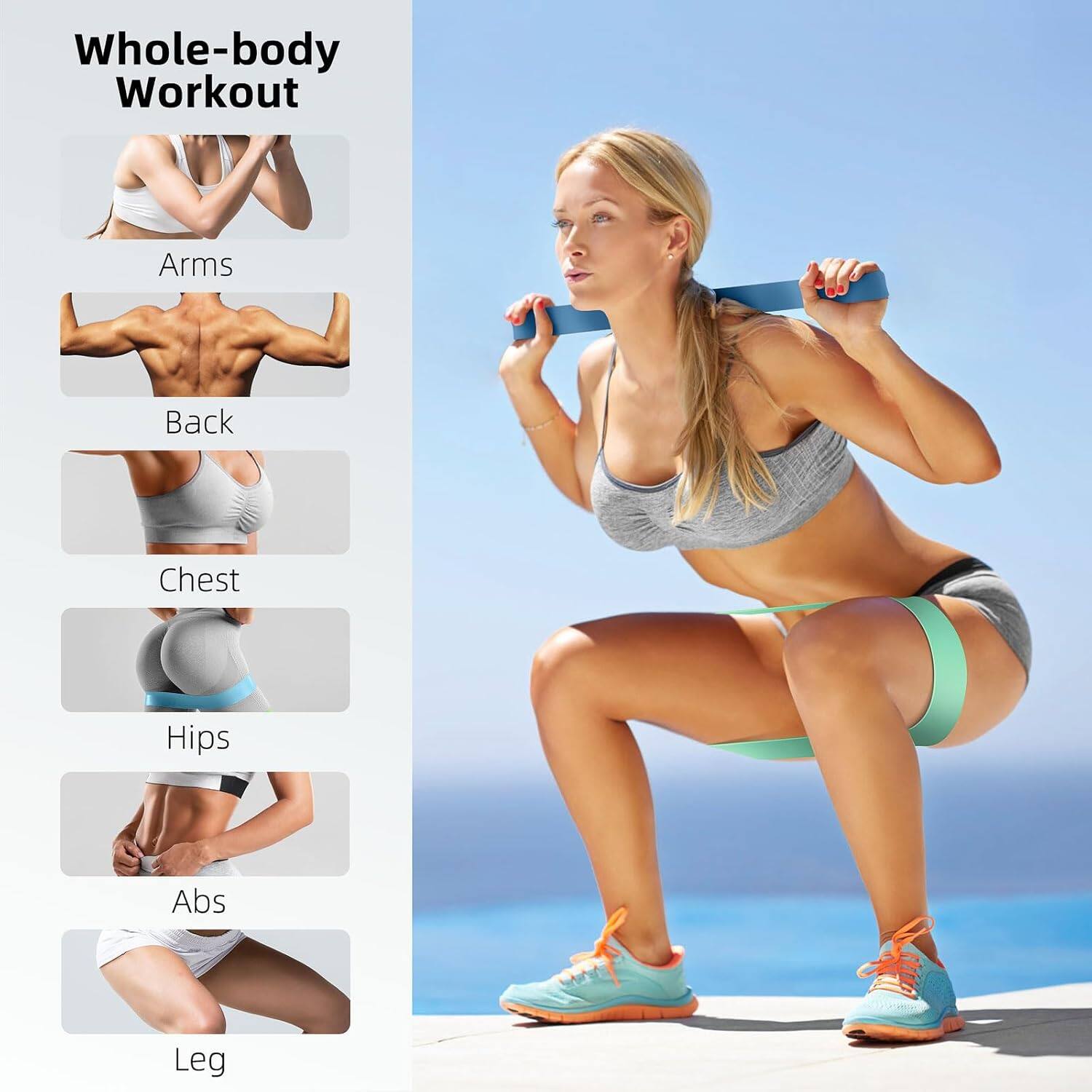 Whole-body Workout  
Arms  
Back  
Chest  
Hips  
Abs  
Leg